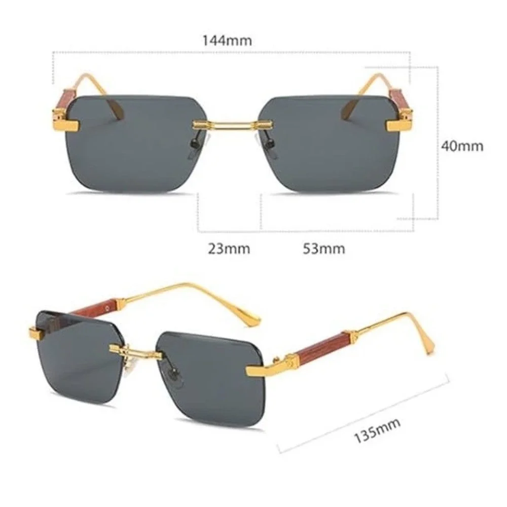 Classy Elegant Modern Retro Hip Hop Dark Black Lens SUNGLASSES Gold Frame Lentes